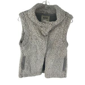 Dylan True Grit Womens L Vest Cozy Sherpa Frosty Tipped Deep Pile Fleece off whi